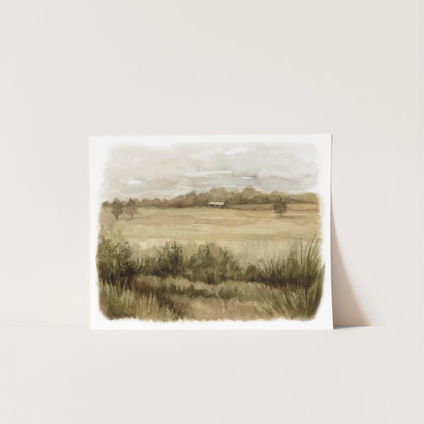 Across the Field - Watercolor Giclée Paper Print