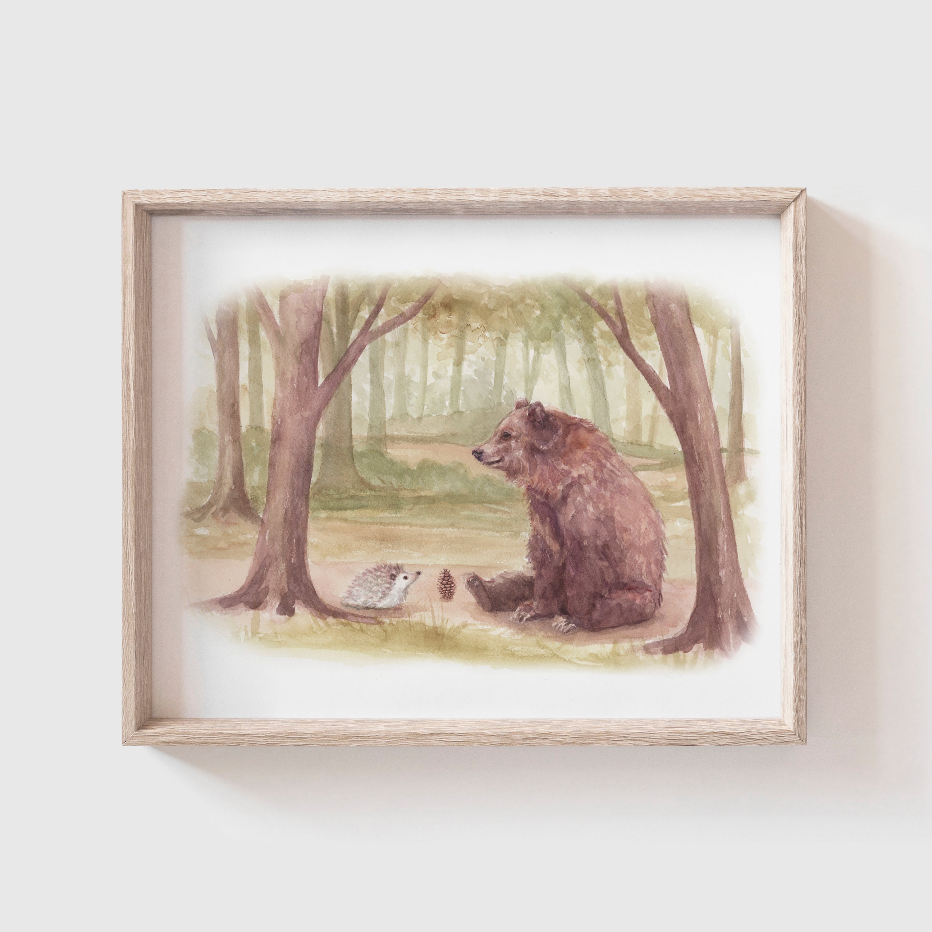 Hedgehog Meets Bear' Art Print (Our Little Adventures) | Made in