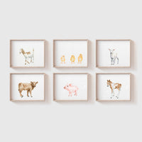Farm Animal Art Print Set
