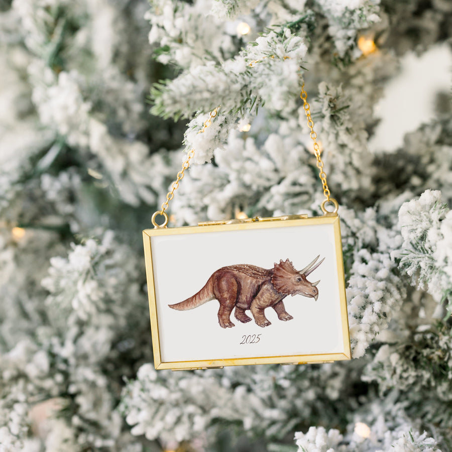 Triceratops Christmas Ornament