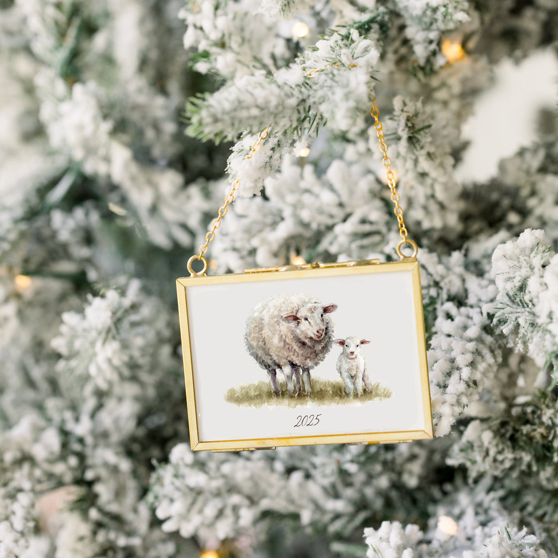 Sheep and Lamb Christmas Ornament
