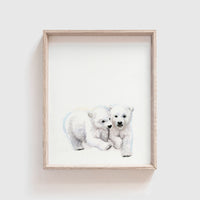 Polar Bear Cubs Art Print