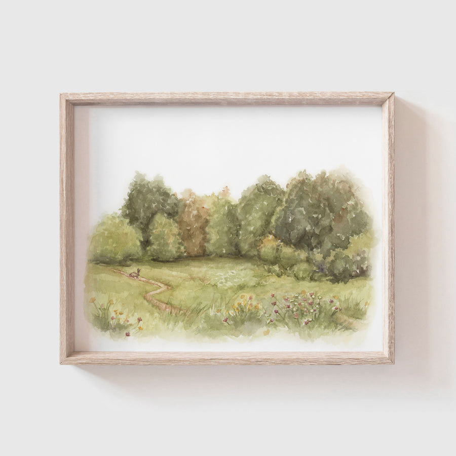 'Rabbit in the Meadow' Art Print (Our Little Adventures)