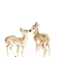 Kissing Deer Art Print