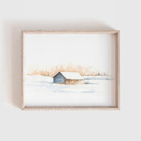 Barn No. 9 (Snow Barn) Art Print