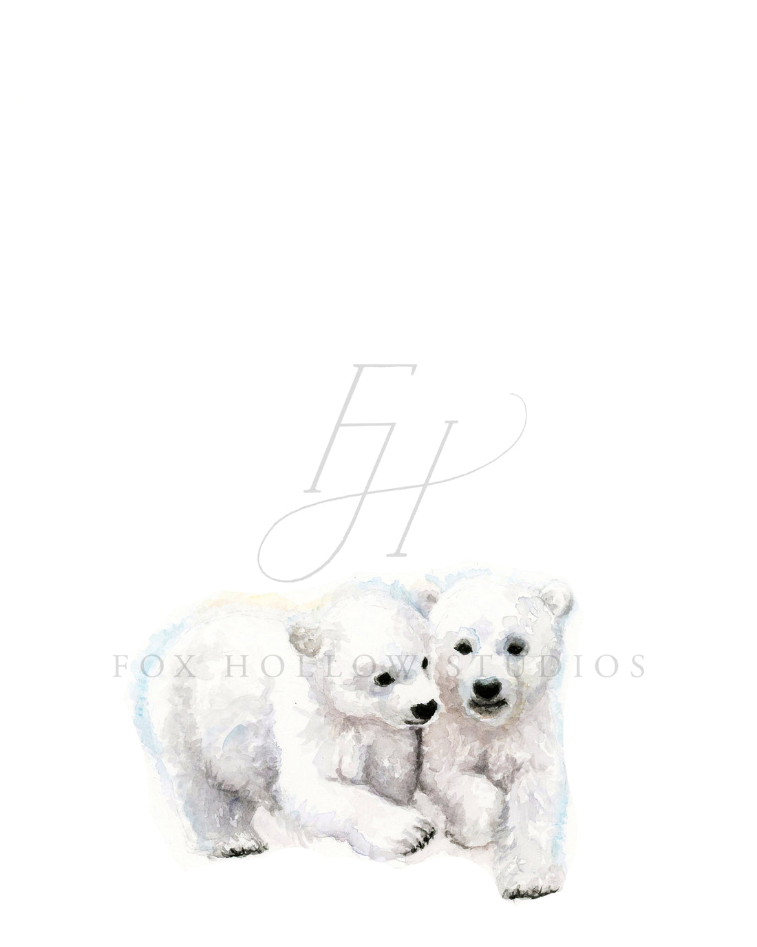 Polar Bear Cubs Art Print