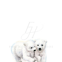 Polar Bear Cubs Art Print